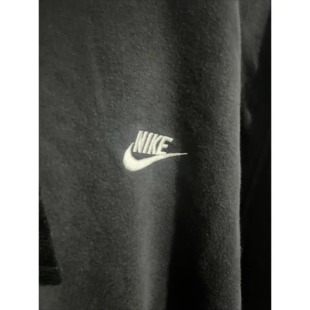 Nike Hoodie Mens XL Black Full Zip Fleece Sweatshirt Swoosh Logo Casual